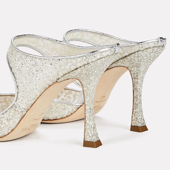 Jimmy Choo Avri 90 Glitter Mules - Picture 5 of 5